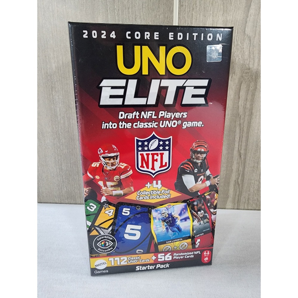 Mattel UNO Elite NFL 2024 Core Edition Starter Pack Card Game NEW
